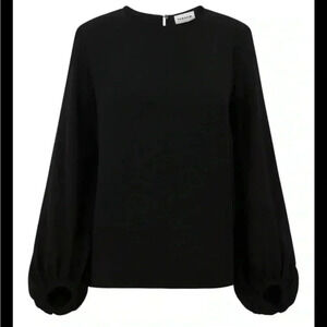 P.A.R.O.S.H. crew-neck long-sleeve blouse in black small